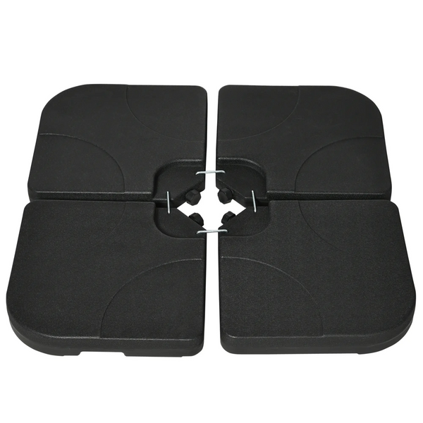 Zwarte parasoltegels 78 kg – 4-delige set van HDPE voor zweefparasols
