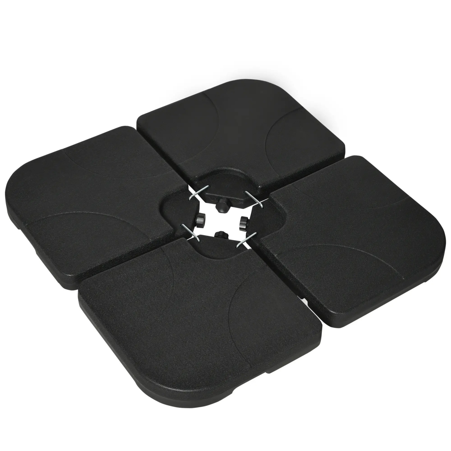 Zwarte parasoltegels 78 kg – 4-delige set van HDPE voor zweefparasols
