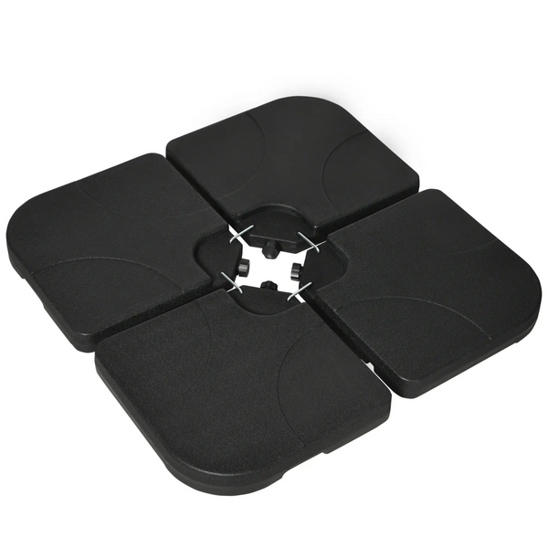 Zwarte parasoltegels 78 kg – 4-delige set van HDPE voor zweefparasols