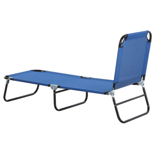 Verstelbaar blauw ligbed 188x56 cm – 5 rugstanden en ademend textiel met stevig frame en comfortabele zitpositie