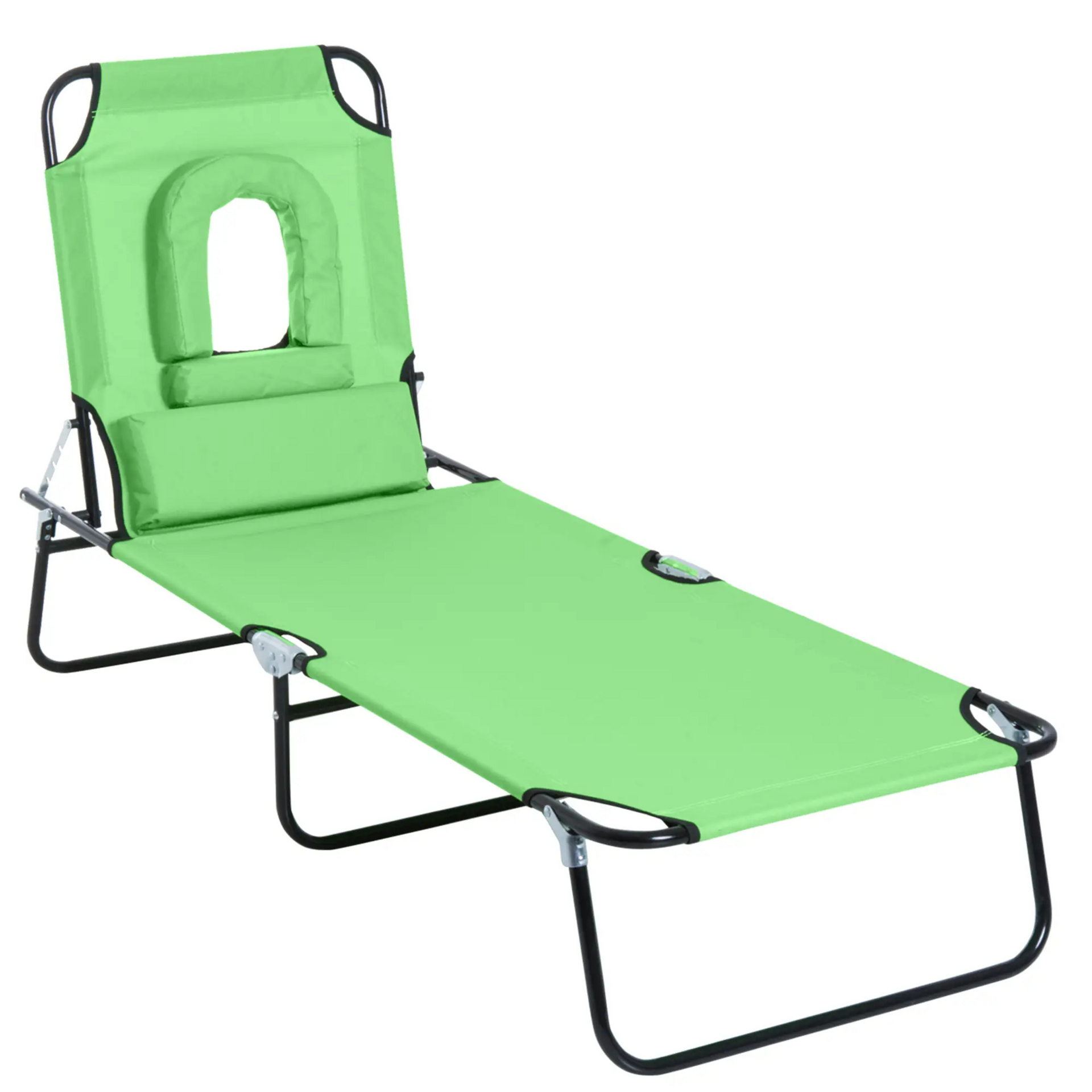 Verstelbaar groen ligbed 187x58 cm – met leesvenster en 4 rugstanden