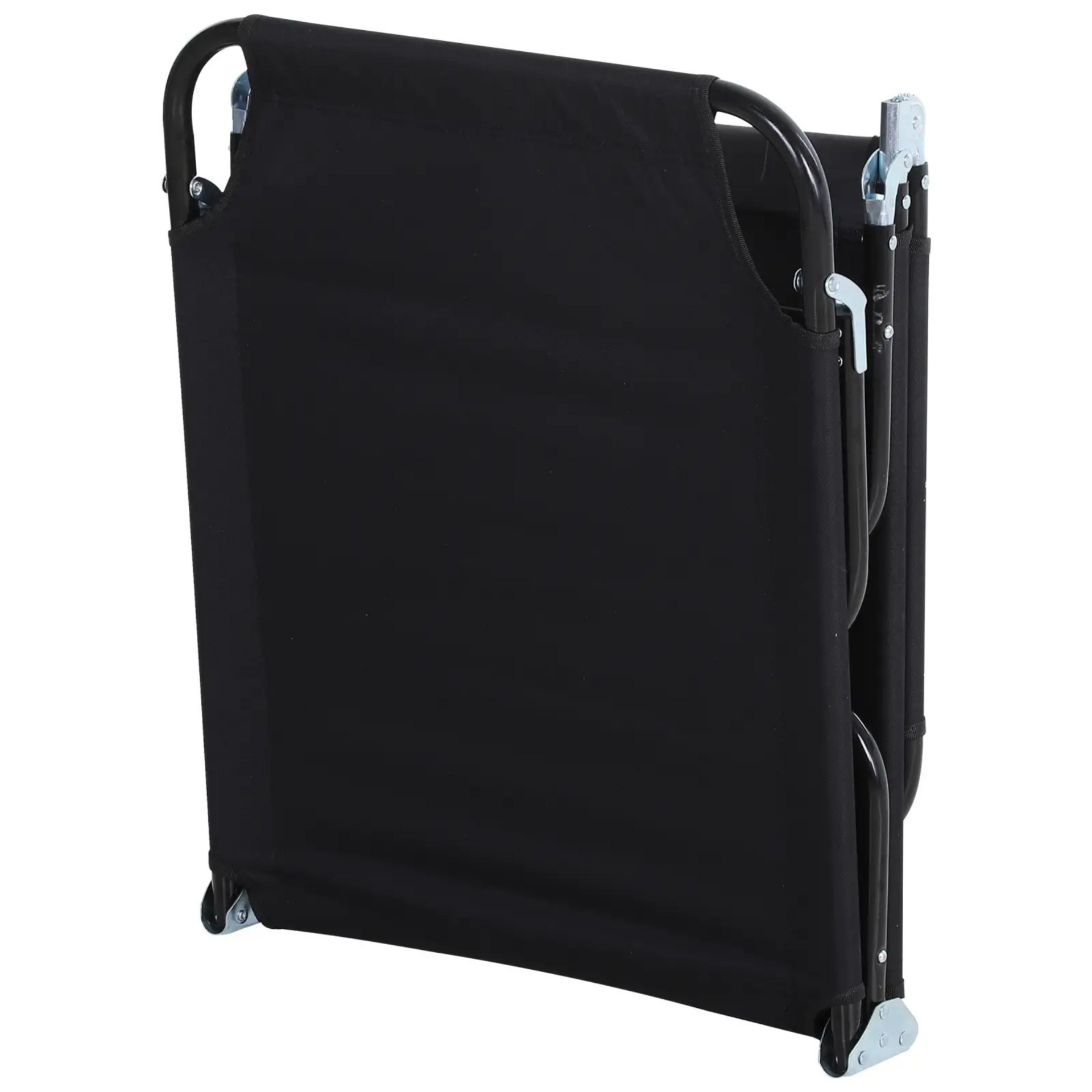 Verstelbaar zwart ligbed 188x56 cm – 5 rugstanden en ademend textiel