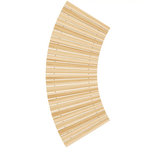 Gebogen uitrolbaar tuinpad 120x47 cm – weerbestendig vurenhout met antislip en geschikt voor tuin en balkon gebruik