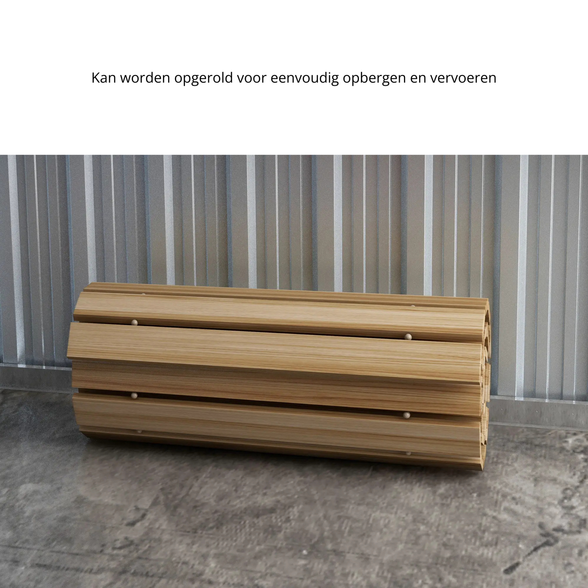 Gebogen uitrolbaar tuinpad 120x47 cm – weerbestendig vurenhout voor tuin en balkon