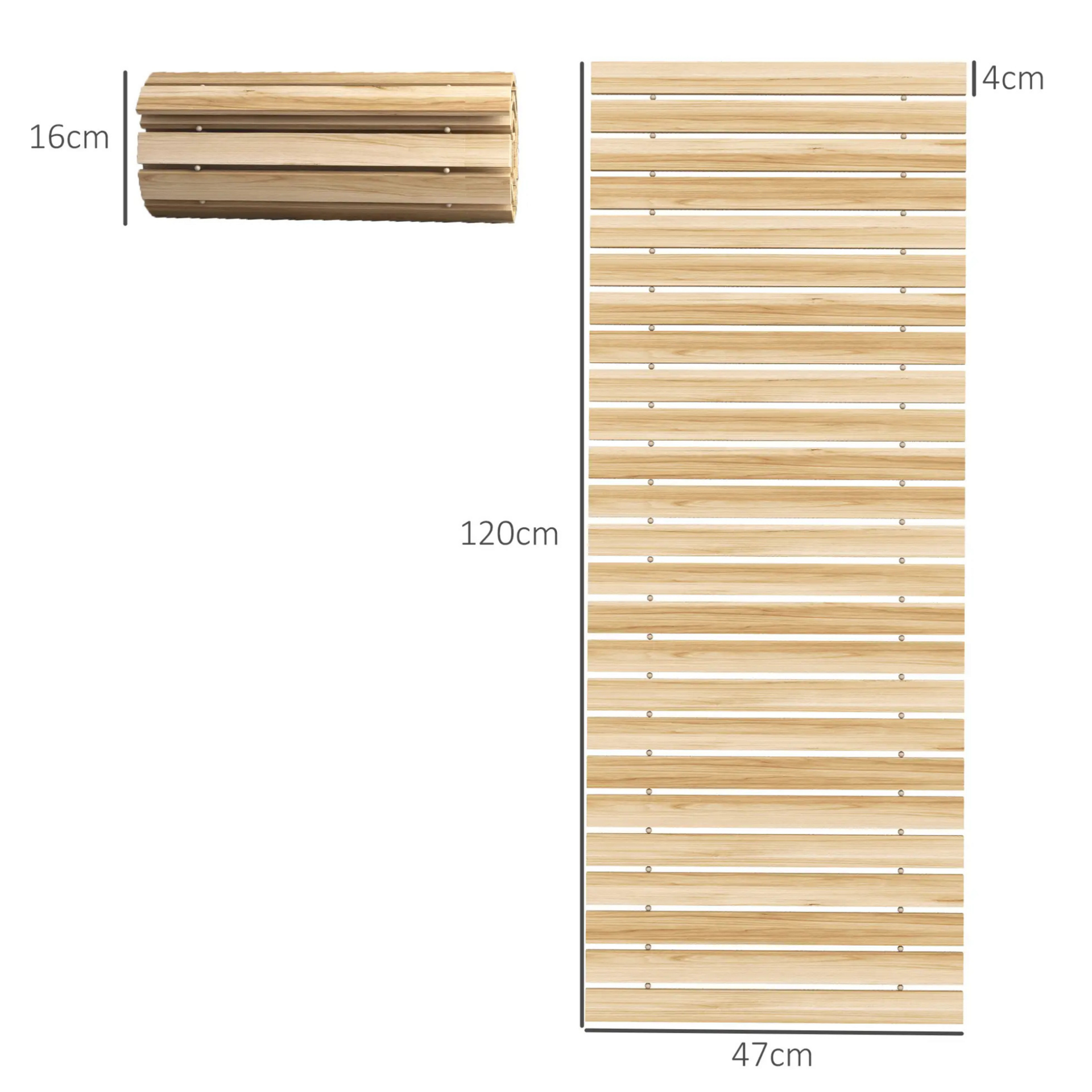 Uitrolbaar houten tuinpad 120x47 cm – weerbestendig vurenhout voor tuin en balkon