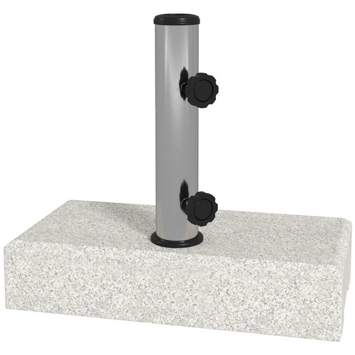 Grijze granieten parasolvoet 25 kg – geschikt voor stelen Ø32–48 mm