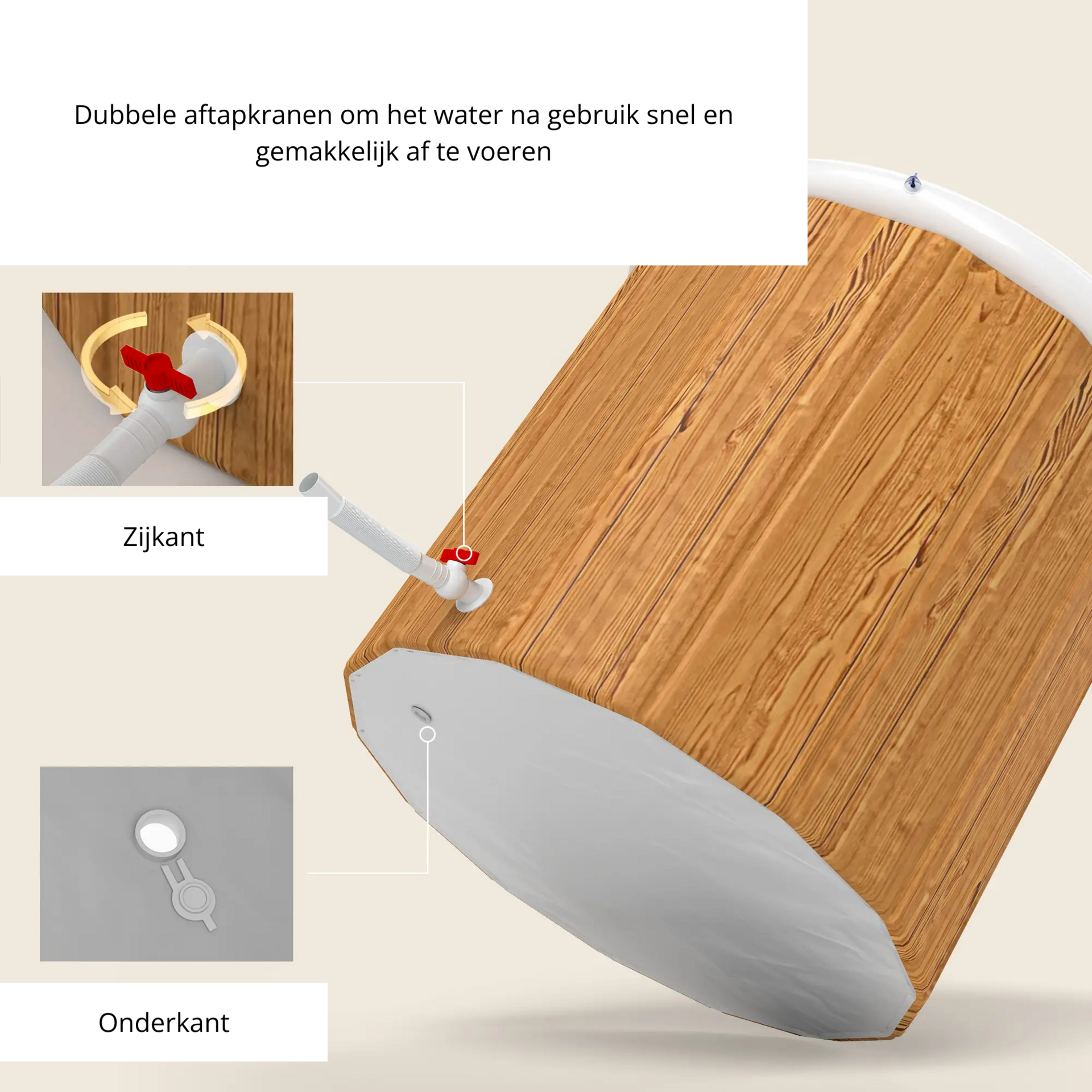 Opblaasbaar ijsbad 300L – zwart PVC met afdekhoes voor koudetherapie