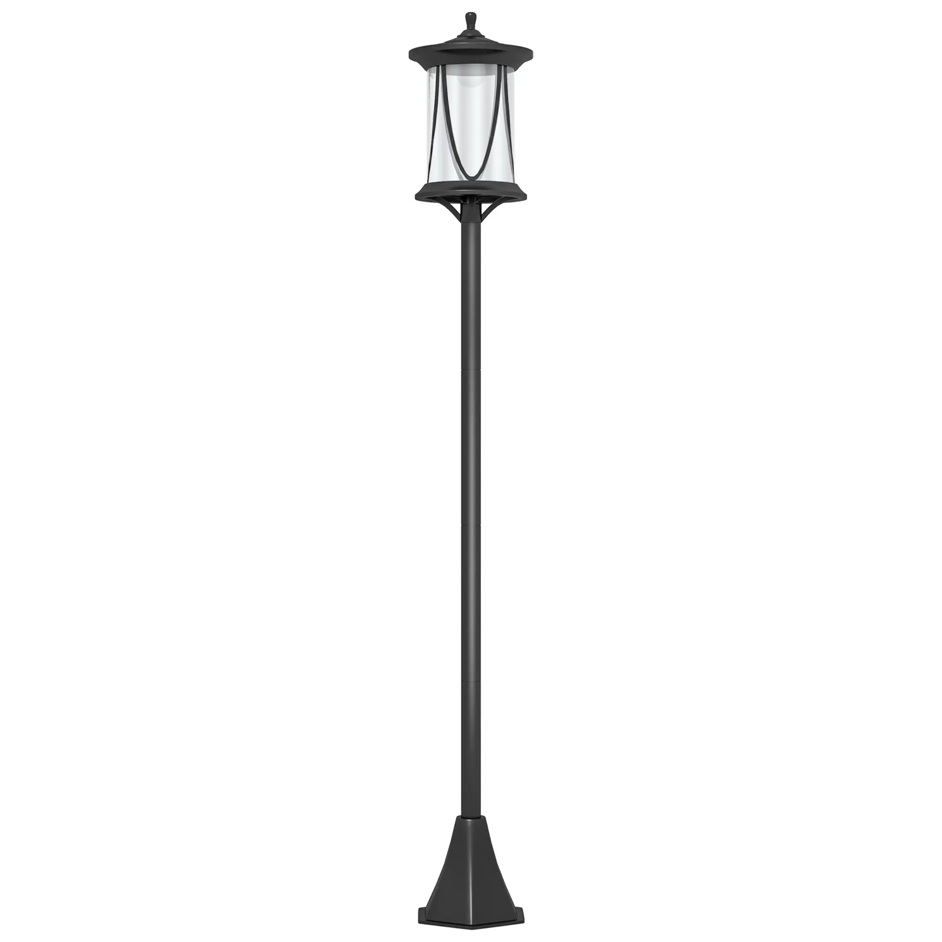 Zwarte solar tuinlantaarn 17x17x127 cm – sfeervolle verlichting op zonne-energie