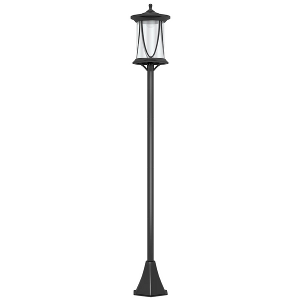 Zwarte solar tuinlantaarn 17x17x127 cm – sfeervolle verlichting op zonne-energie