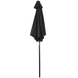 Zwarte parasol Ø196 cm – lichtgewicht met push-up mechanisme en ventilatie, ideaal voor tuin en terras schaduwplekken