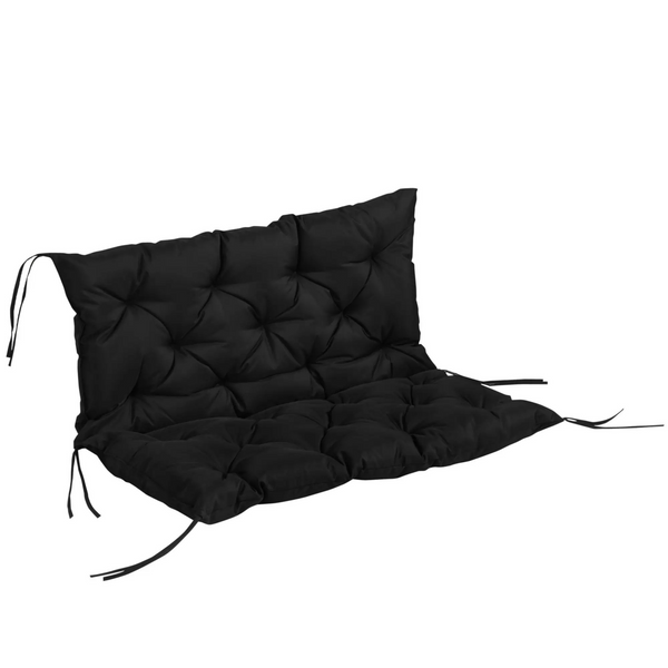Zwart 3-zits tuinkussen 100x98x8 cm – comfortabel en stevig voor tuinbanken