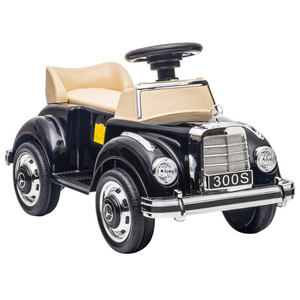 Loopauto Mercedes-Benz 300S zwart – met opbergruimte, antikantelbeveiliging en klassiek retro design voor kinderen buiten