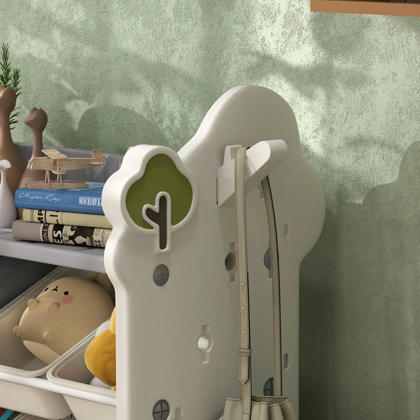 Speelgoed opbergkast crème 77x42x94 cm – 9 bakken voor een opgeruimde kinderkamer