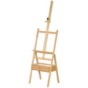 Verstelbare schildersezel met lade voor comfortabel schilderen 150-190 cm van duurzaam beukenhout en stabiel ontwerp