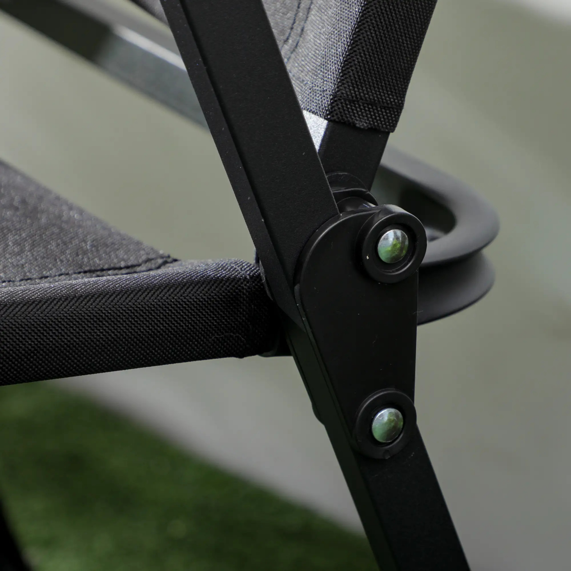 Set van 2 zwarte campingstoelen – lichtgewicht staal en opvouwbaar