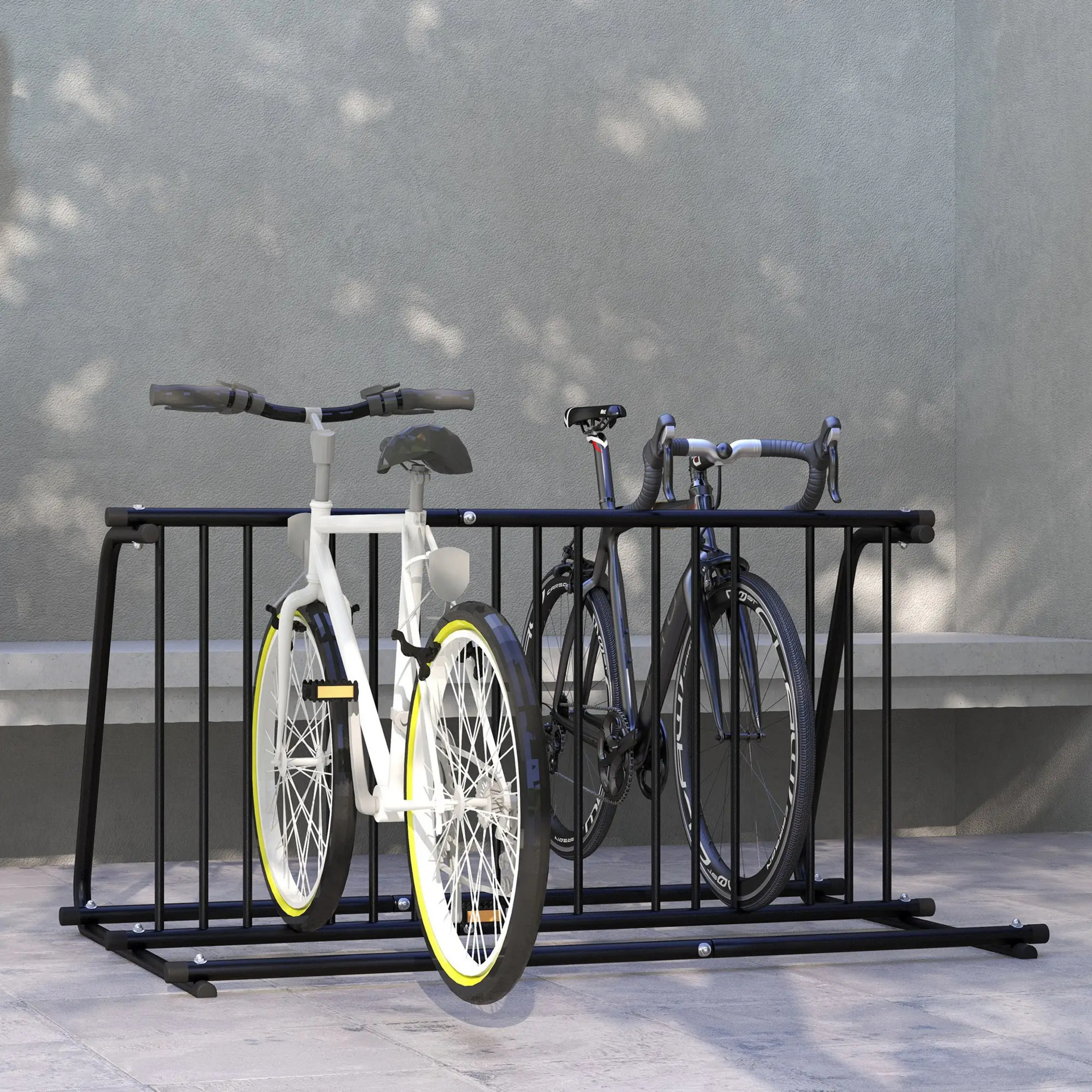 Fietsenrek zwart staal 155x100x75 cm – geschikt voor 4 fietsen