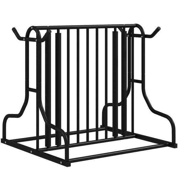 Fietsenrek zwart staal 90x80x80 cm – geschikt voor 4 fietsen