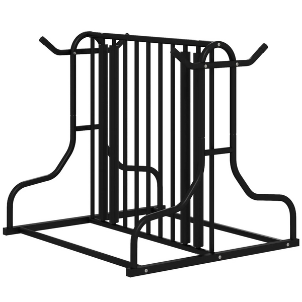 Fietsenrek zwart staal 90x80x80 cm – geschikt voor 4 fietsen