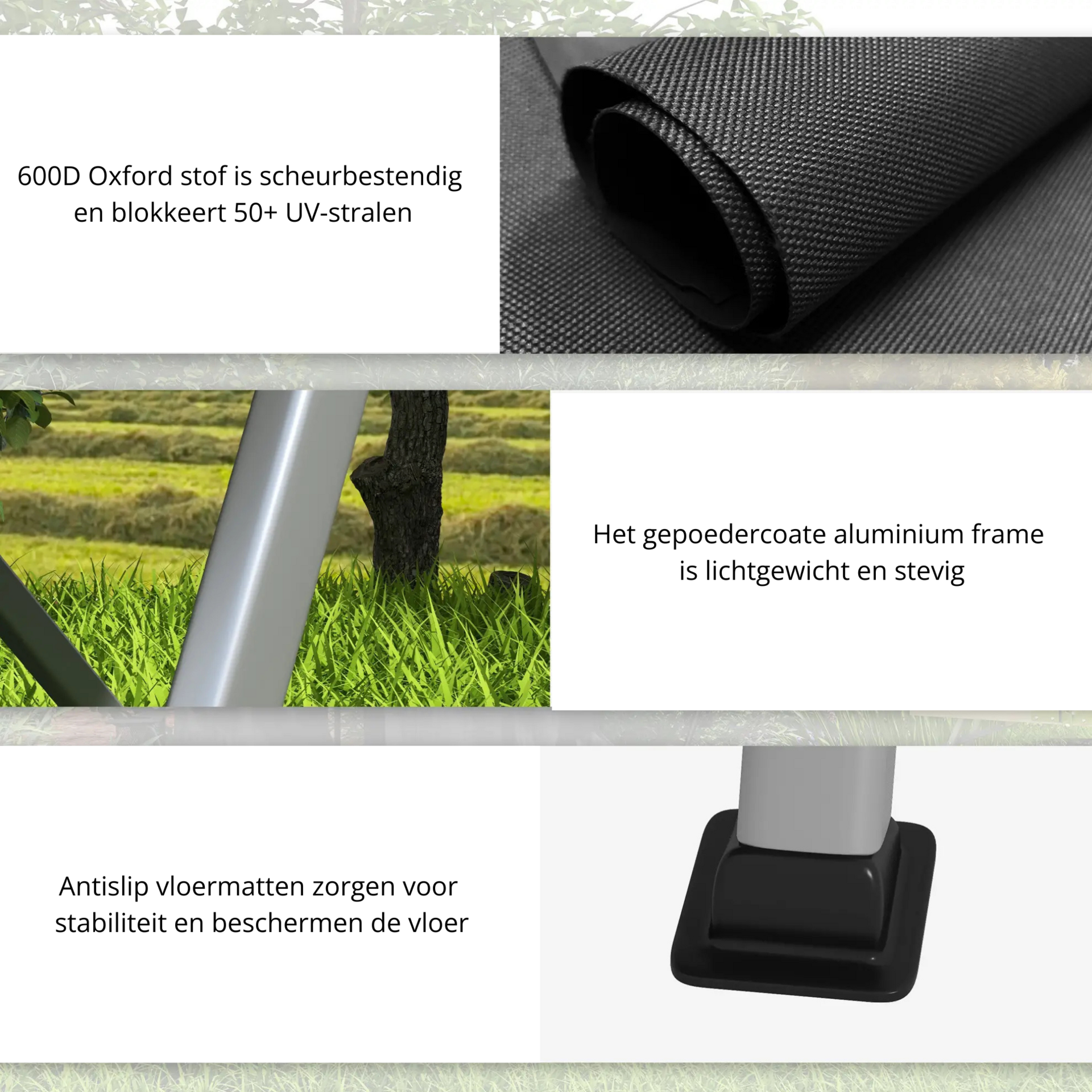 Campingstoel zwart aluminium 74x59,5x98 cm – verstelbaar en draagbaar