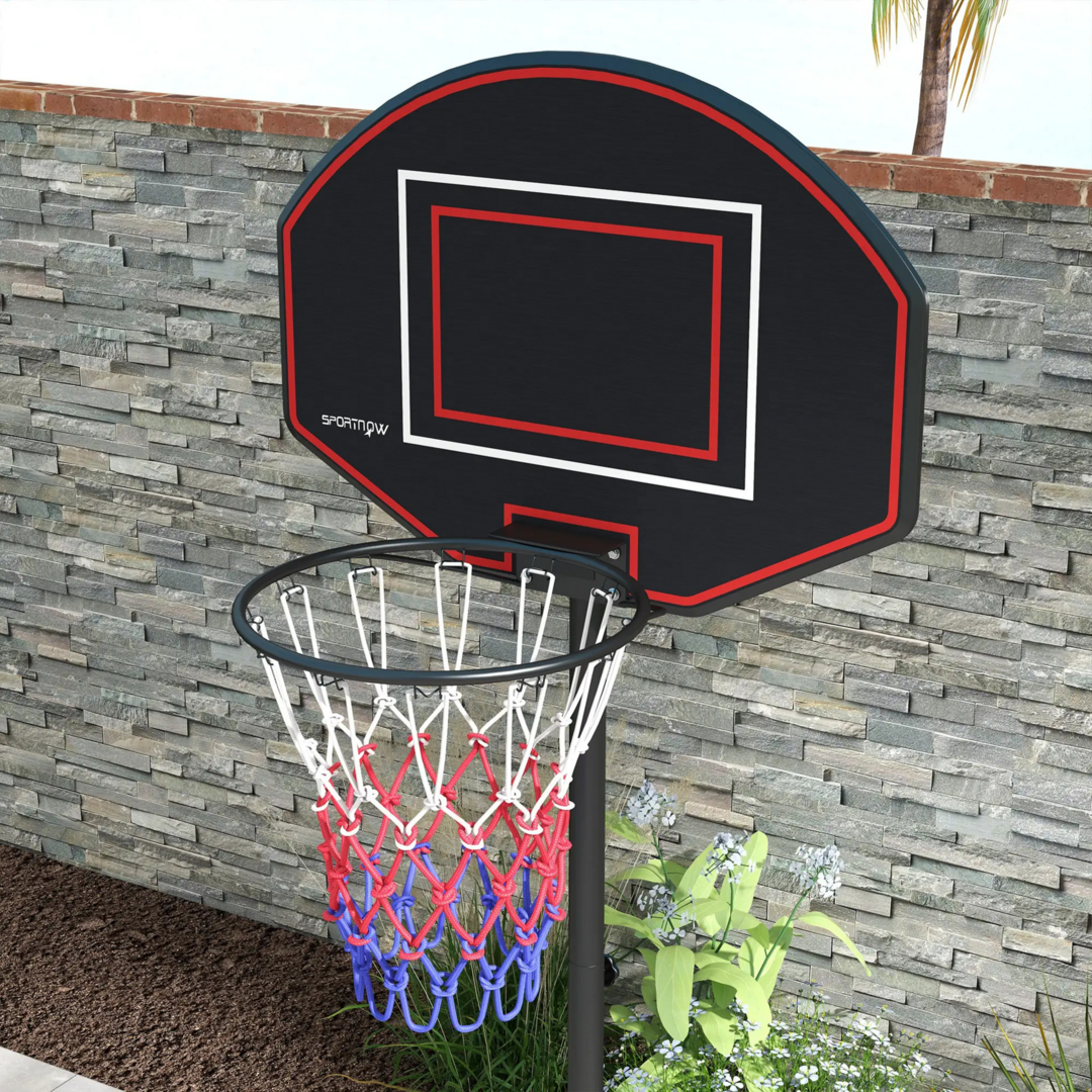 Basketbalstandaard verstelbaar 1,7–2,3 m met ring voor buitenplezier