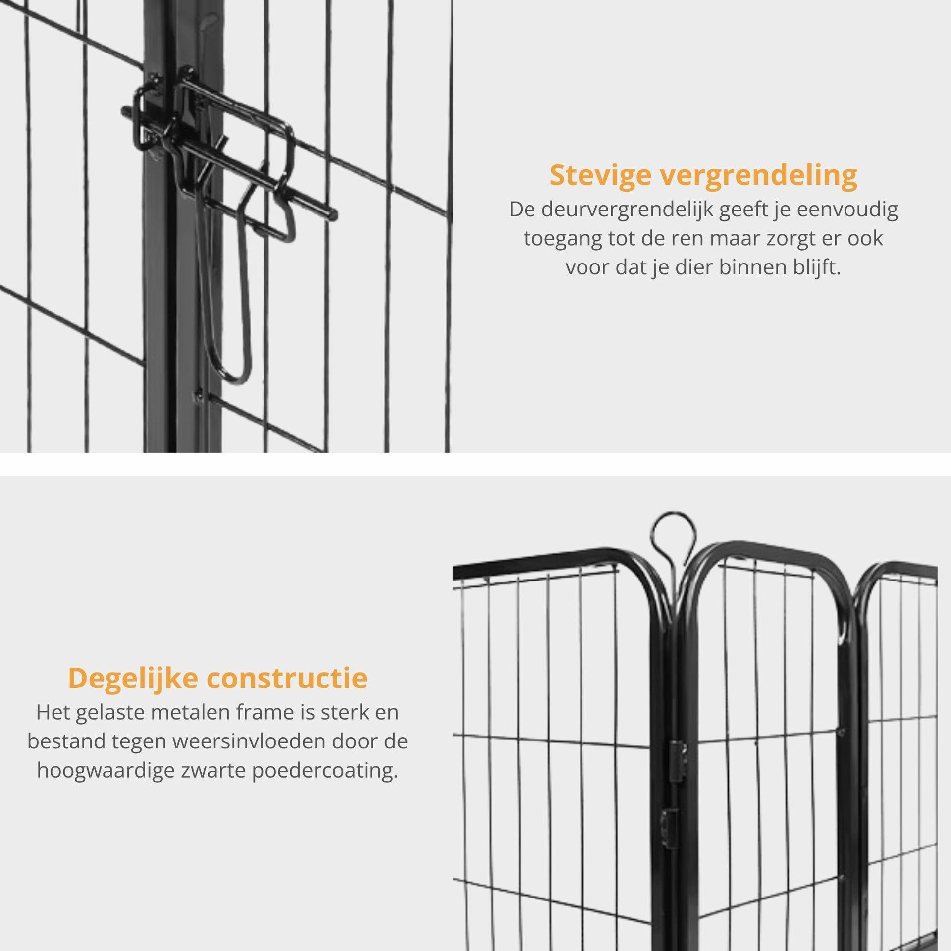 Ruime stalen puppyren van 60 cm hoog L – ideaal als ruime hondenren of kennel | Zenzee