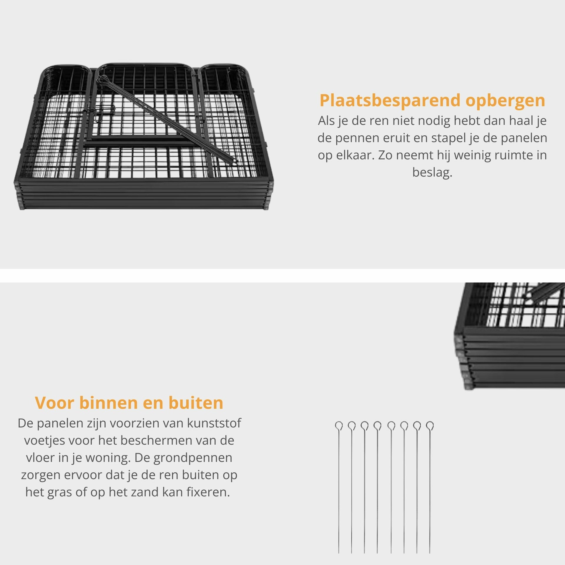 Ruime stalen puppyren van 60 cm hoog L – ideaal als ruime hondenren of kennel | Zenzee