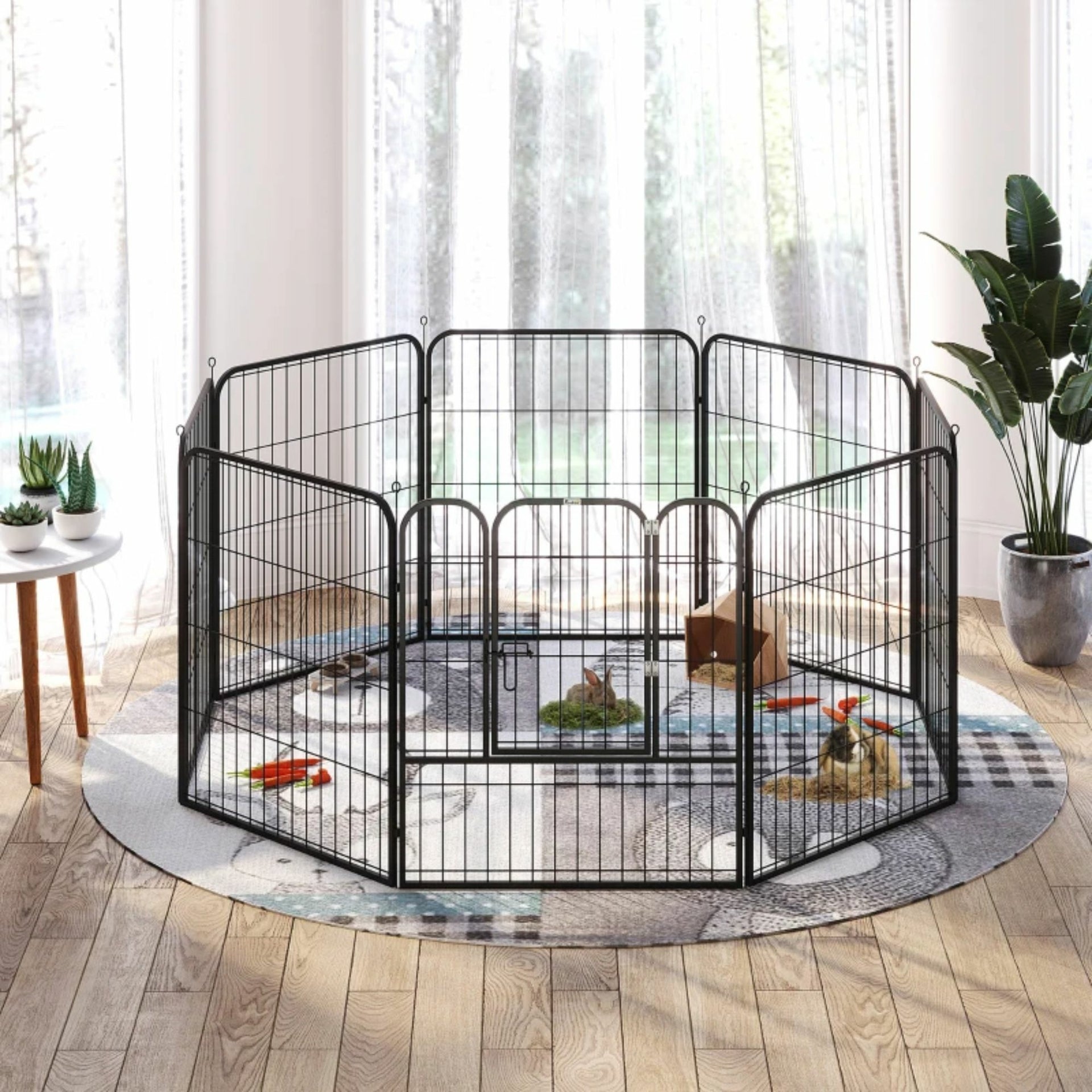 Ruime stalen puppyren van 60 cm hoog L – ideaal als ruime hondenren of kennel | Zenzee
