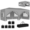 Partytent tuinpaviljoen 6x3m grijs – Easy up met zijwanden en in hoogte verstelbaar