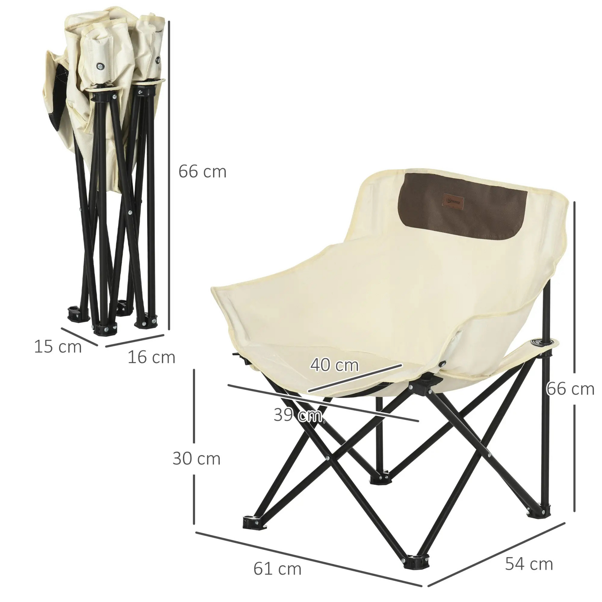 Comfortabele witte kuip klapstoel – lichtgewicht & compact inklapbaar