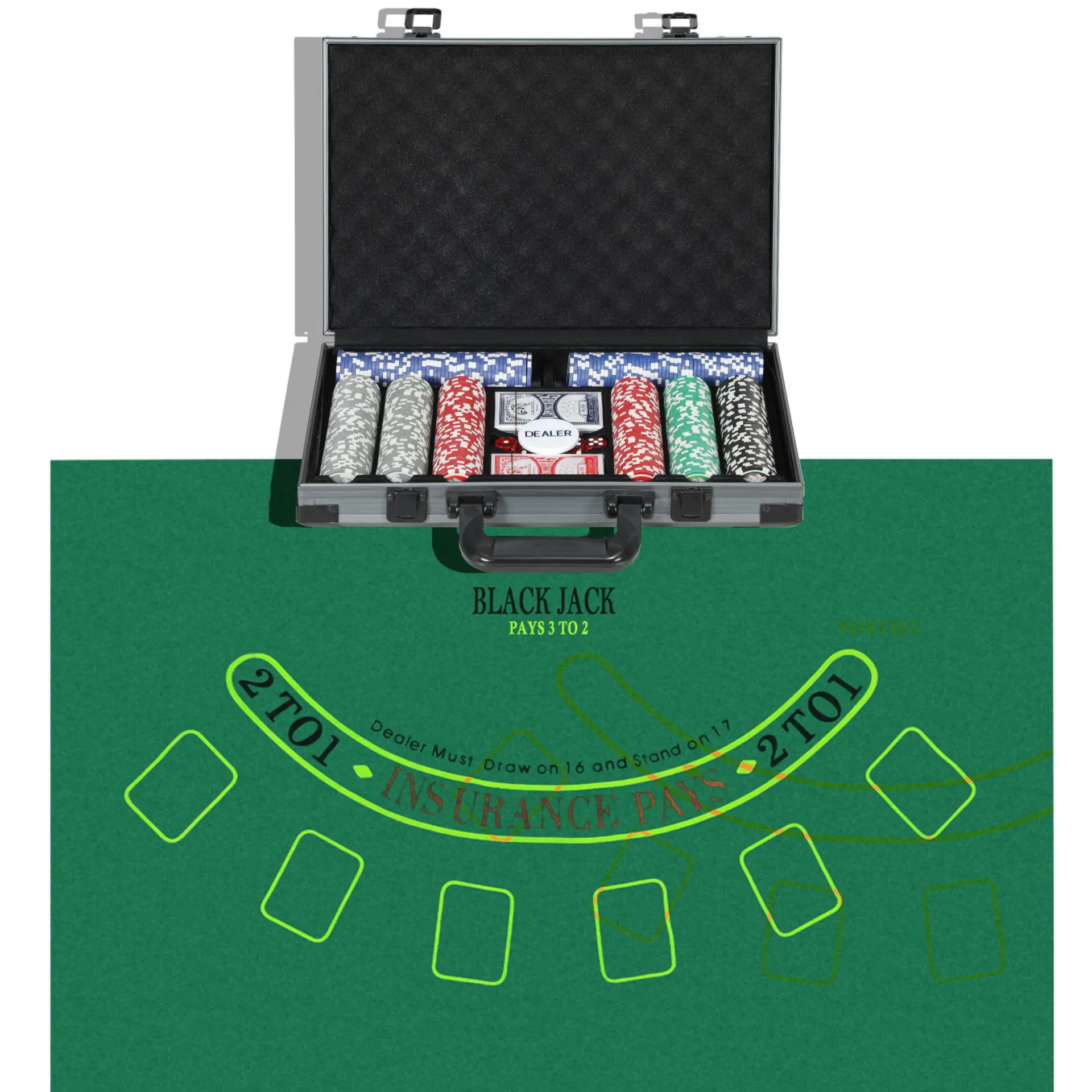 Complete pokerset met 400 chips, koffer en pokermat – alles voor jouw eigen pokeravond
