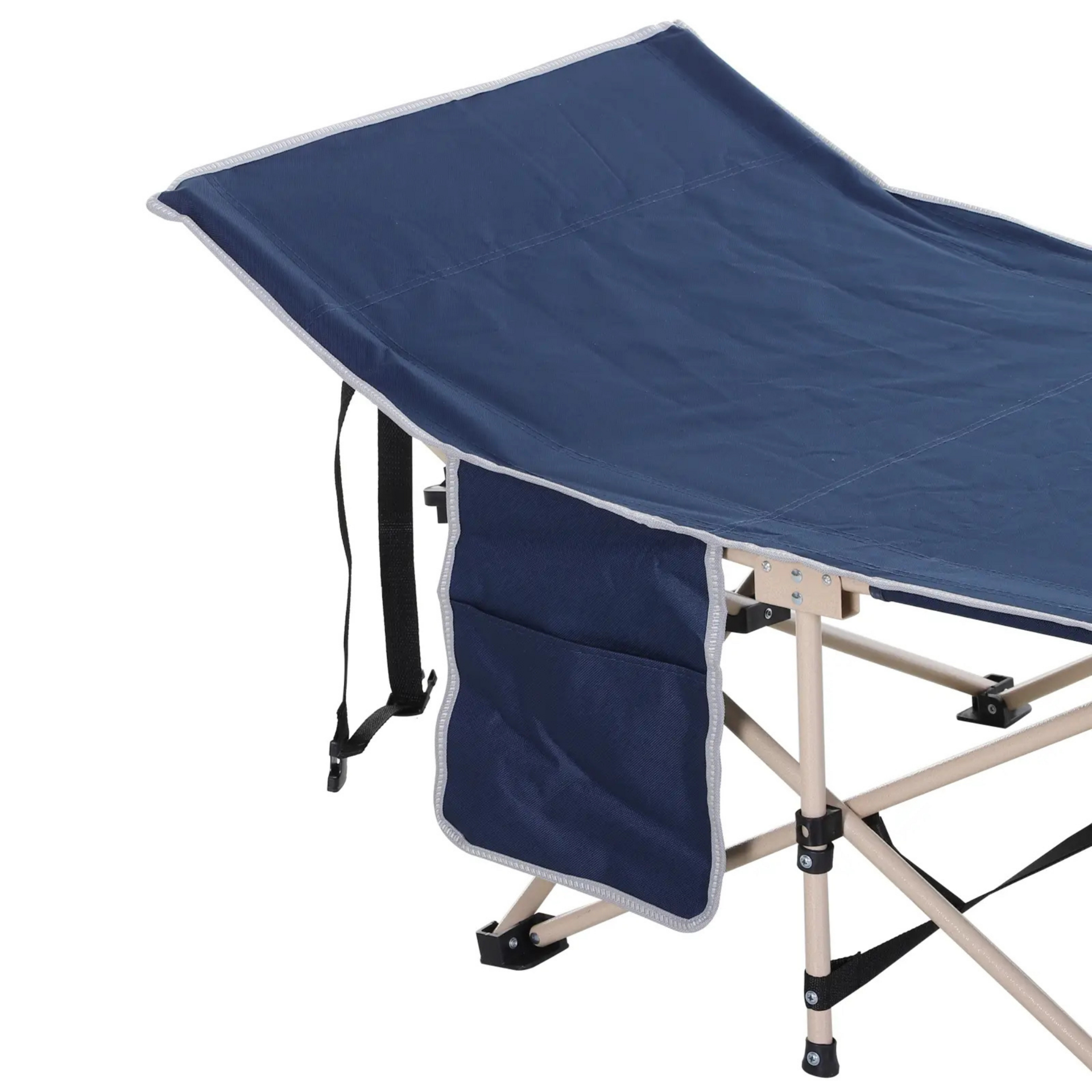 Blauwe opvouwbare stretcher 190x68x52 cm – voor camping of logeerplek