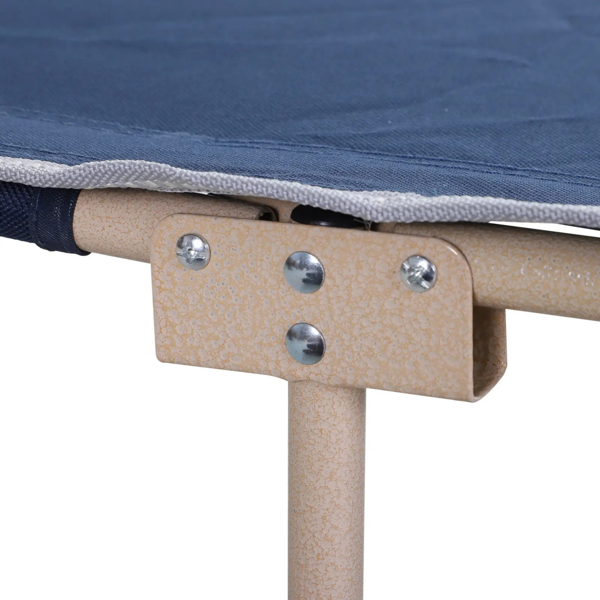 Blauwe opvouwbare stretcher 190x68x52 cm – voor camping of logeerplek
