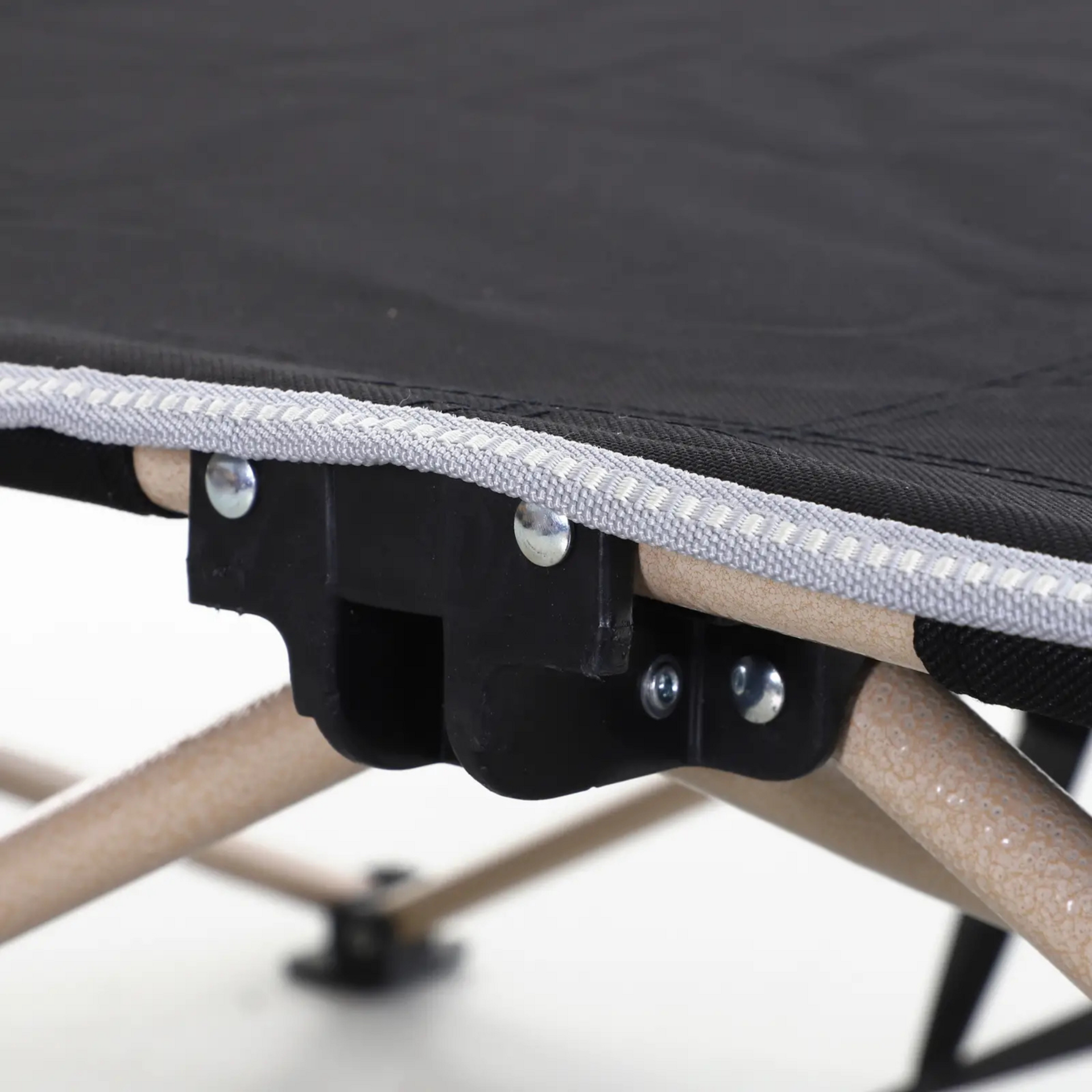 Zwarte opvouwbare stretcher 190x68x52 cm – kamperen of logeren