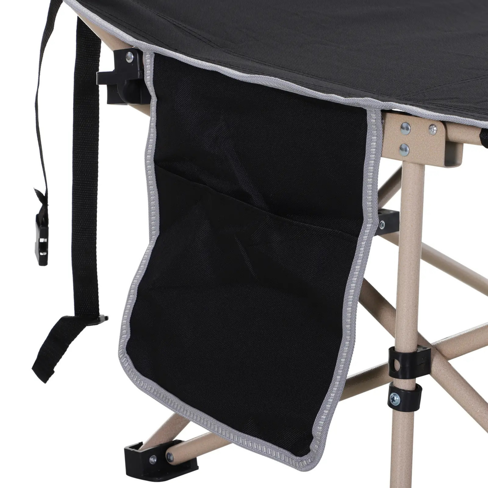 Zwarte opvouwbare stretcher 190x68x52 cm – kamperen of logeren