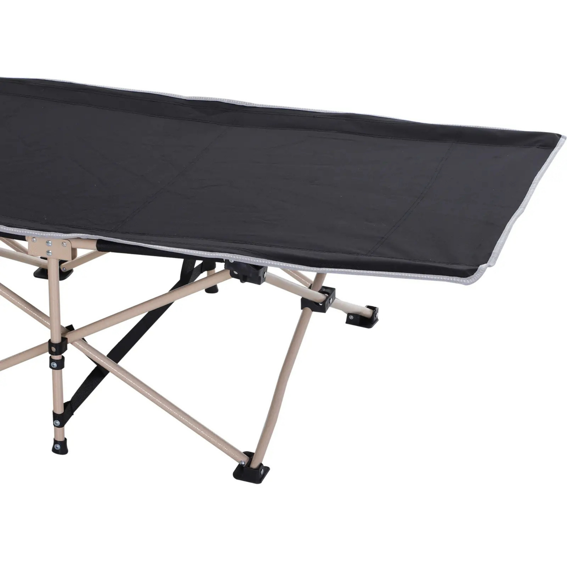 Zwarte opvouwbare stretcher 190x68x52 cm – kamperen of logeren