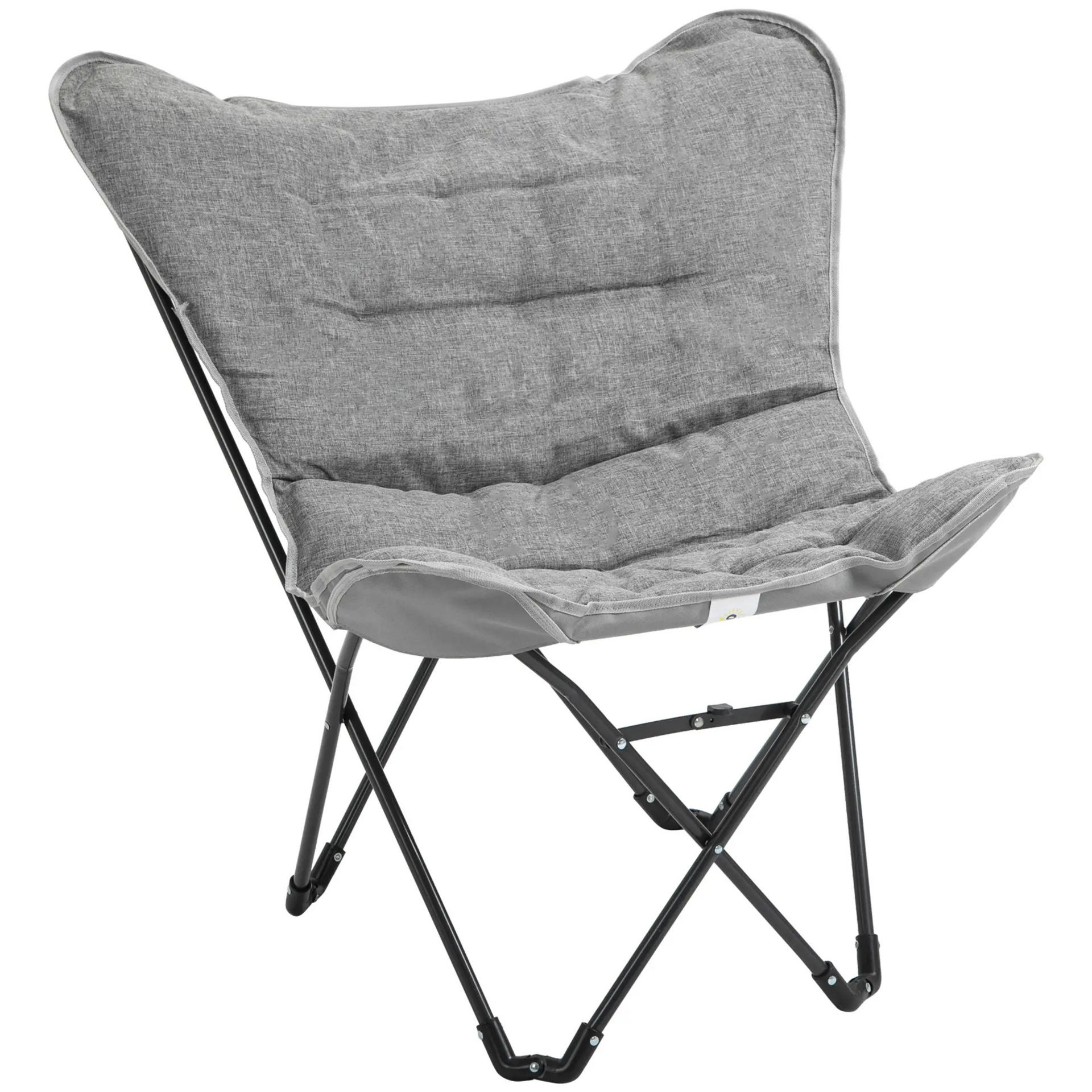 Comfortabele grijze klapstoel – kuipmodel tuinstoel opvouwbaar design