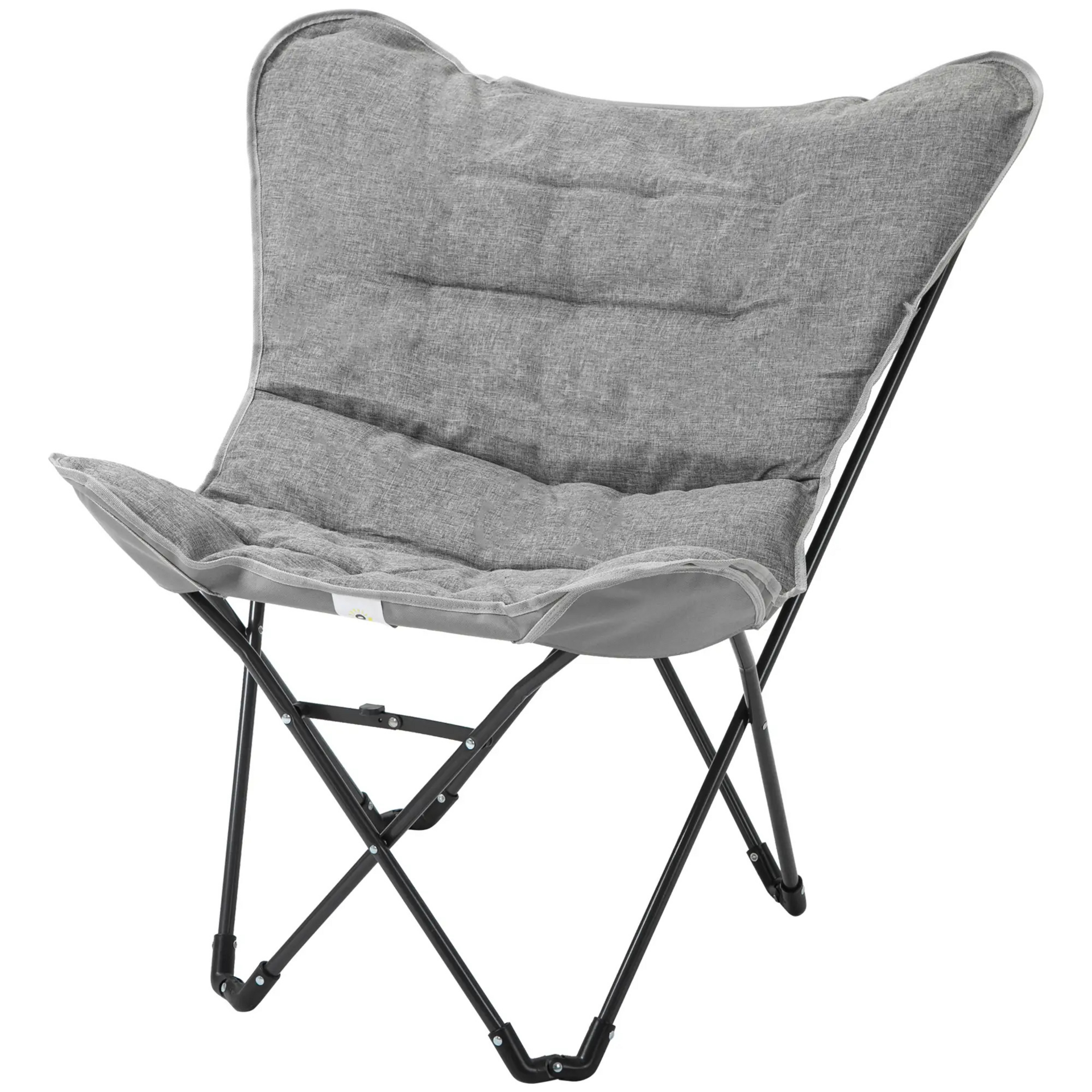 Comfortabele grijze klapstoel – kuipmodel tuinstoel opvouwbaar design