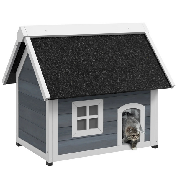 Kattenhuis voor buiten – comfortabel kattenhok voor katten  77 x 58 x 68 cm
