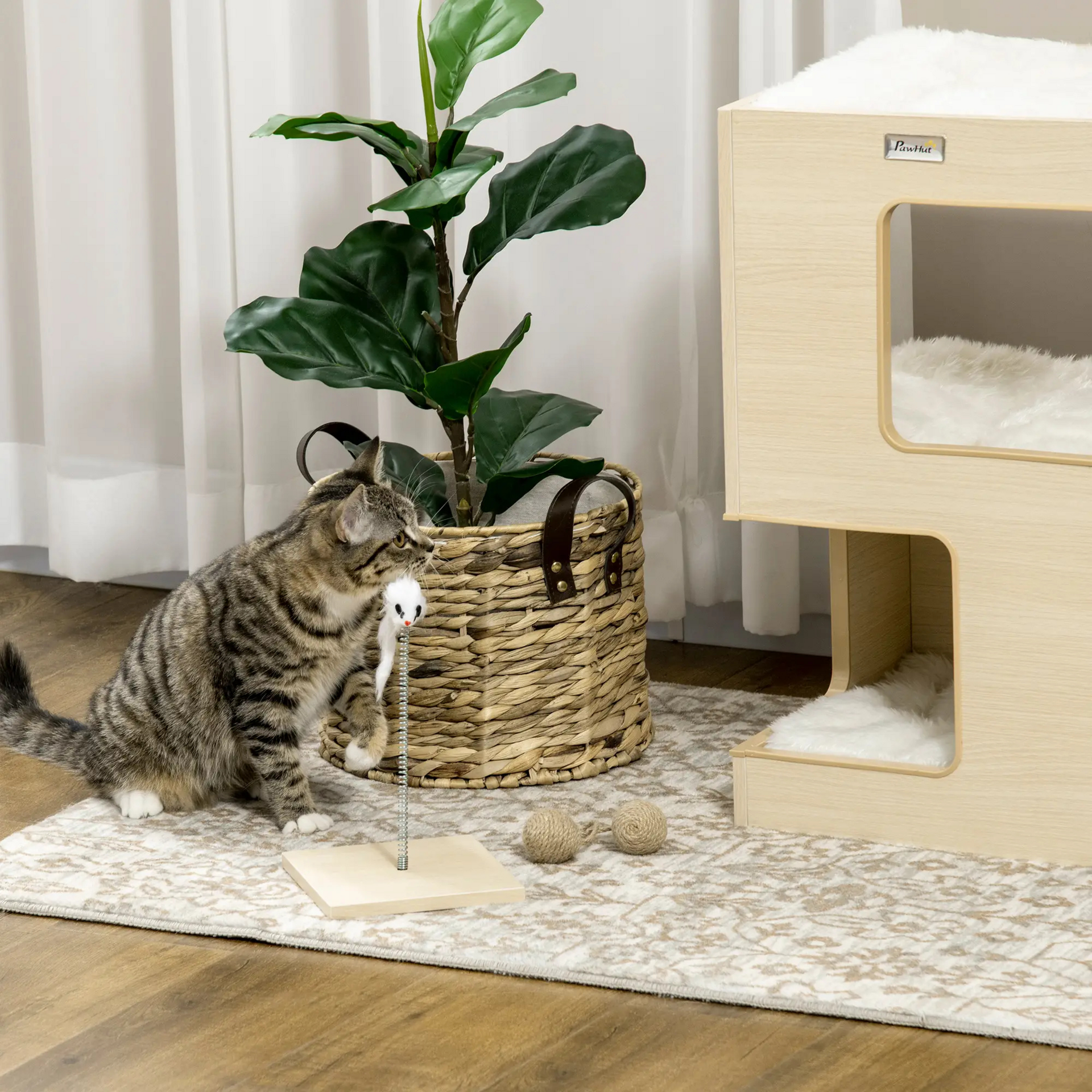 Krabpaal 34x34x60 cm – speelse en stabiele klimpaal voor katten