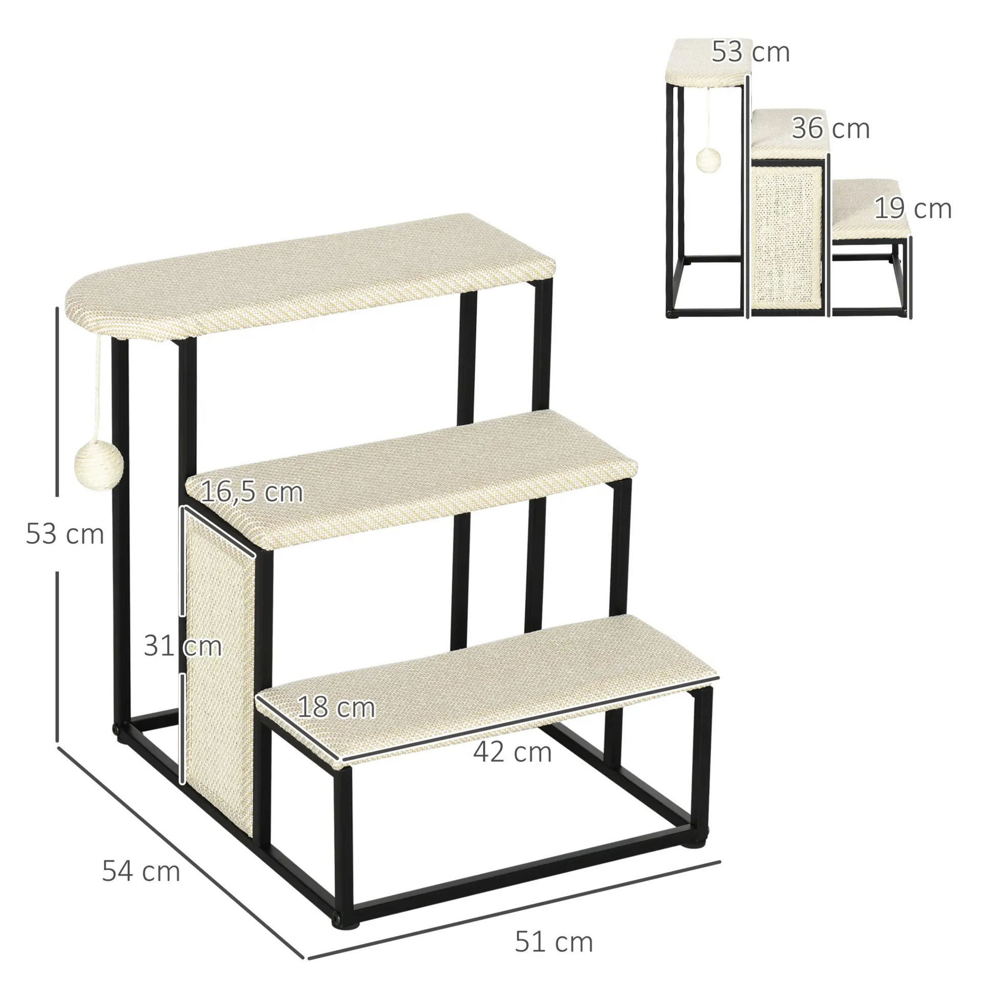 Hondentrap of kattentrap 51x54x53 cm – handig opstapje voor huisdieren