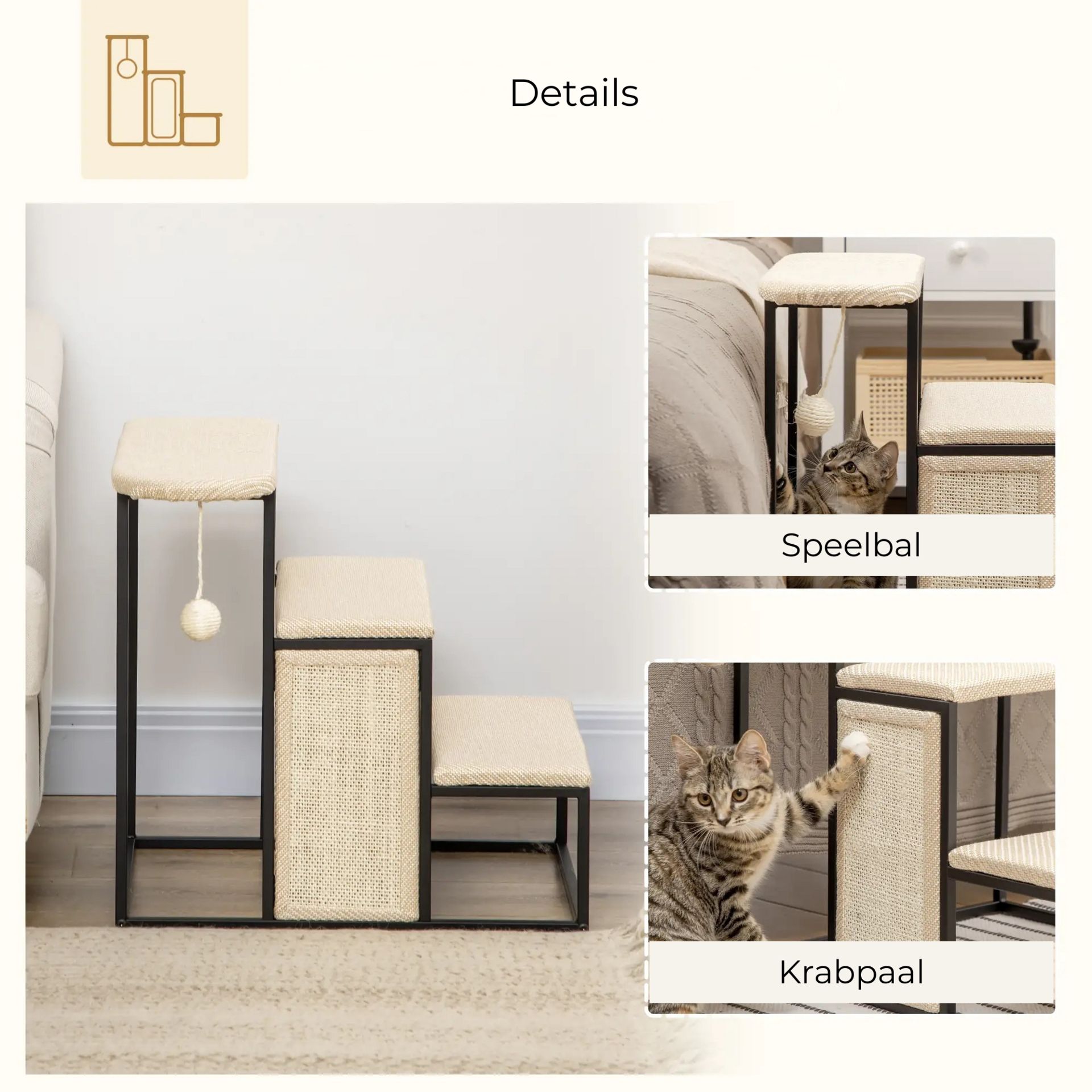 Hondentrap of kattentrap 51x54x53 cm – handig opstapje voor huisdieren