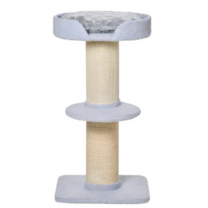 Kattenkrabpaal 91 cm – hoge speel- en krabtoren met sisalpalen en zacht platform voor klimmen en ontspannen