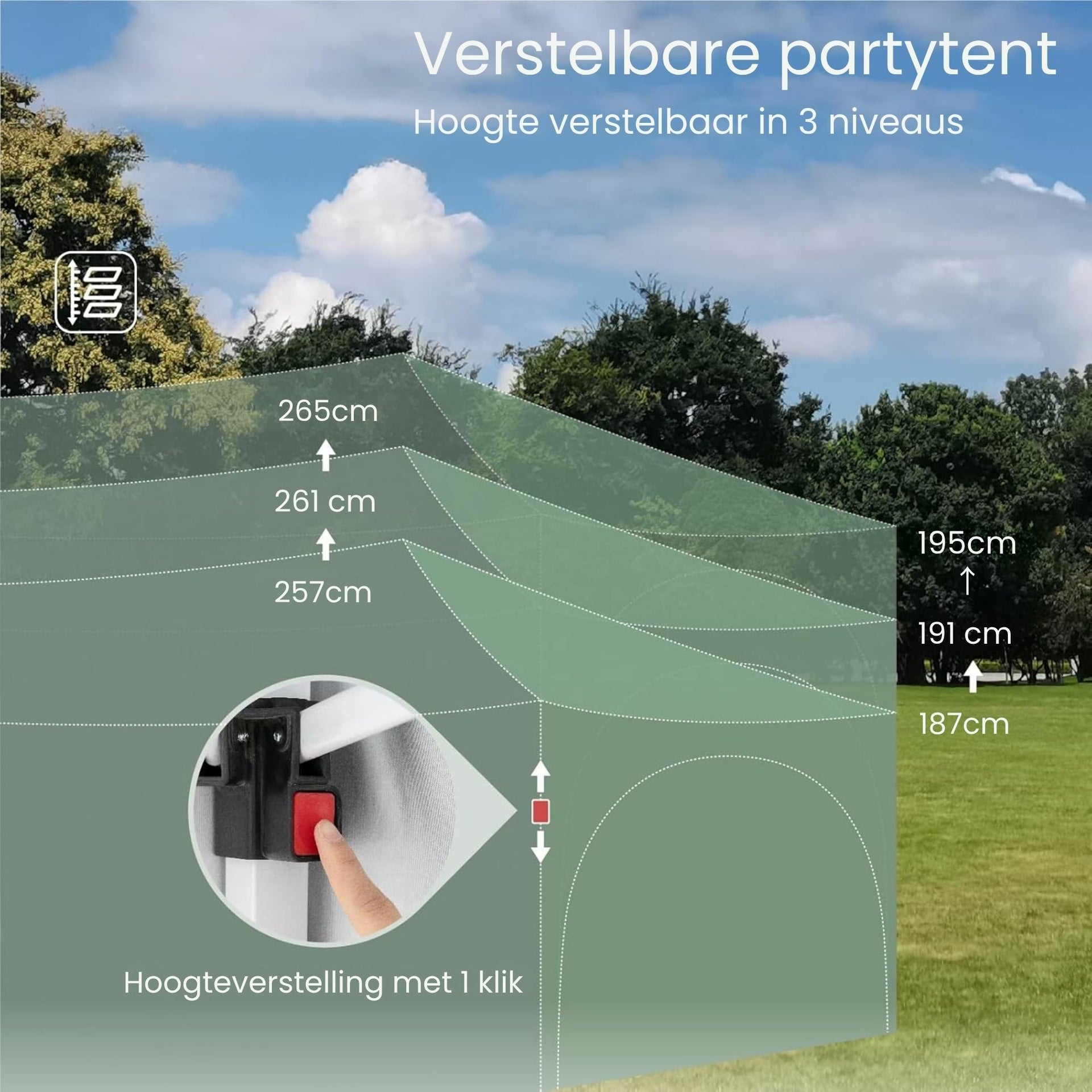 Grijze partytent tuinpaviljoen opvouwbaar 6x3m – waterdicht met zijwanden en frame