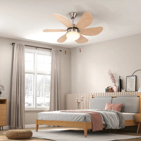 Witte plafondventilator met verlichting – stil comfort voor elke ruimte