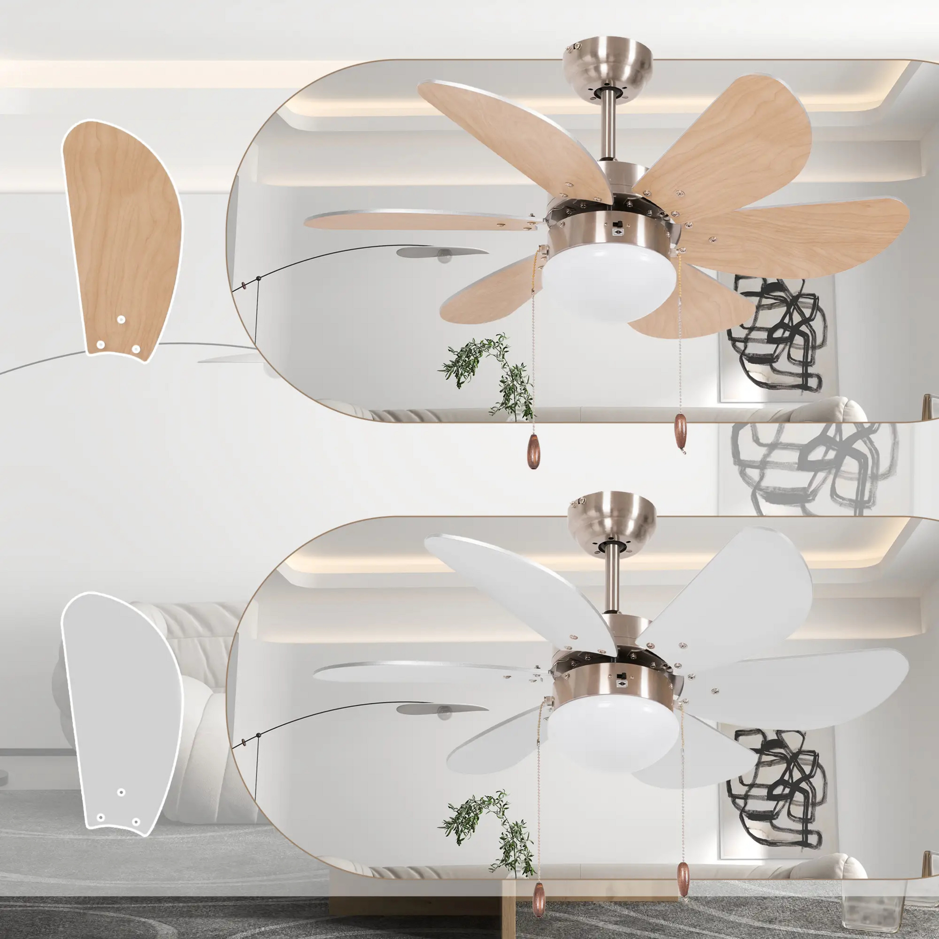 Witte plafondventilator met verlichting – stil comfort voor elke ruimte
