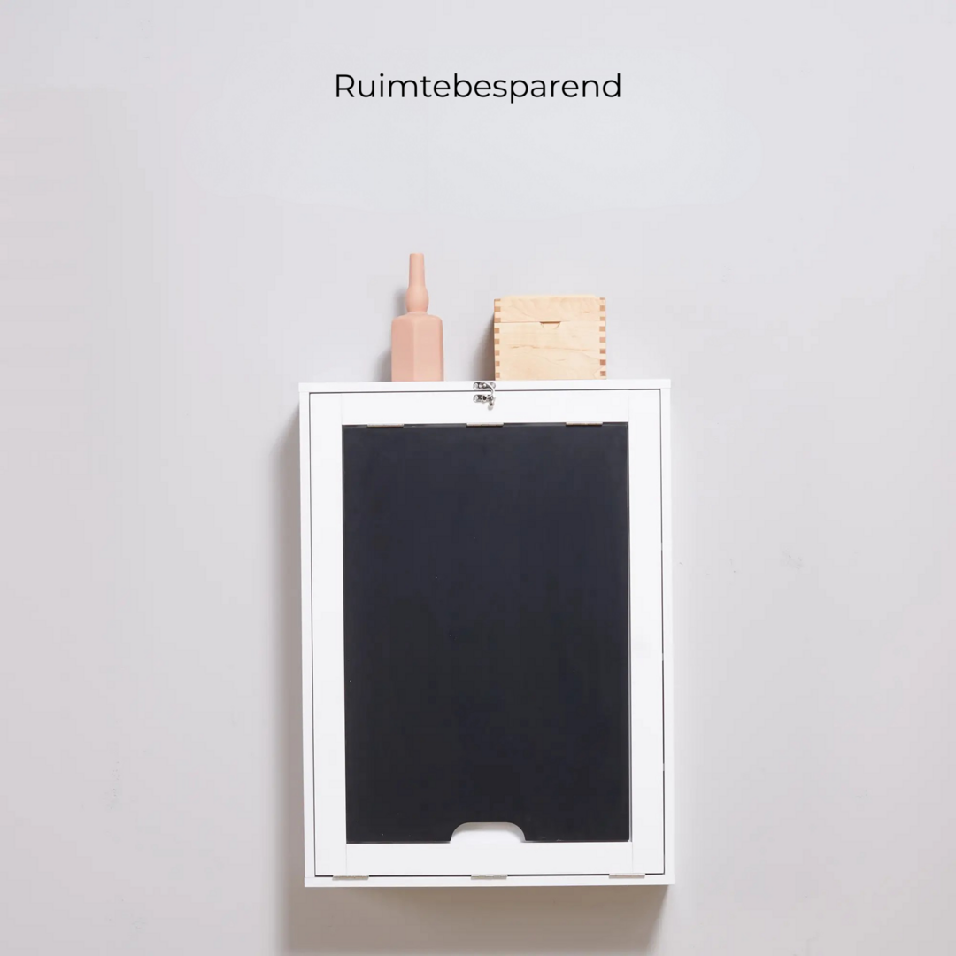 Opklapbaar wandbureau 60x94x147 cm – compacte werkplek met kast