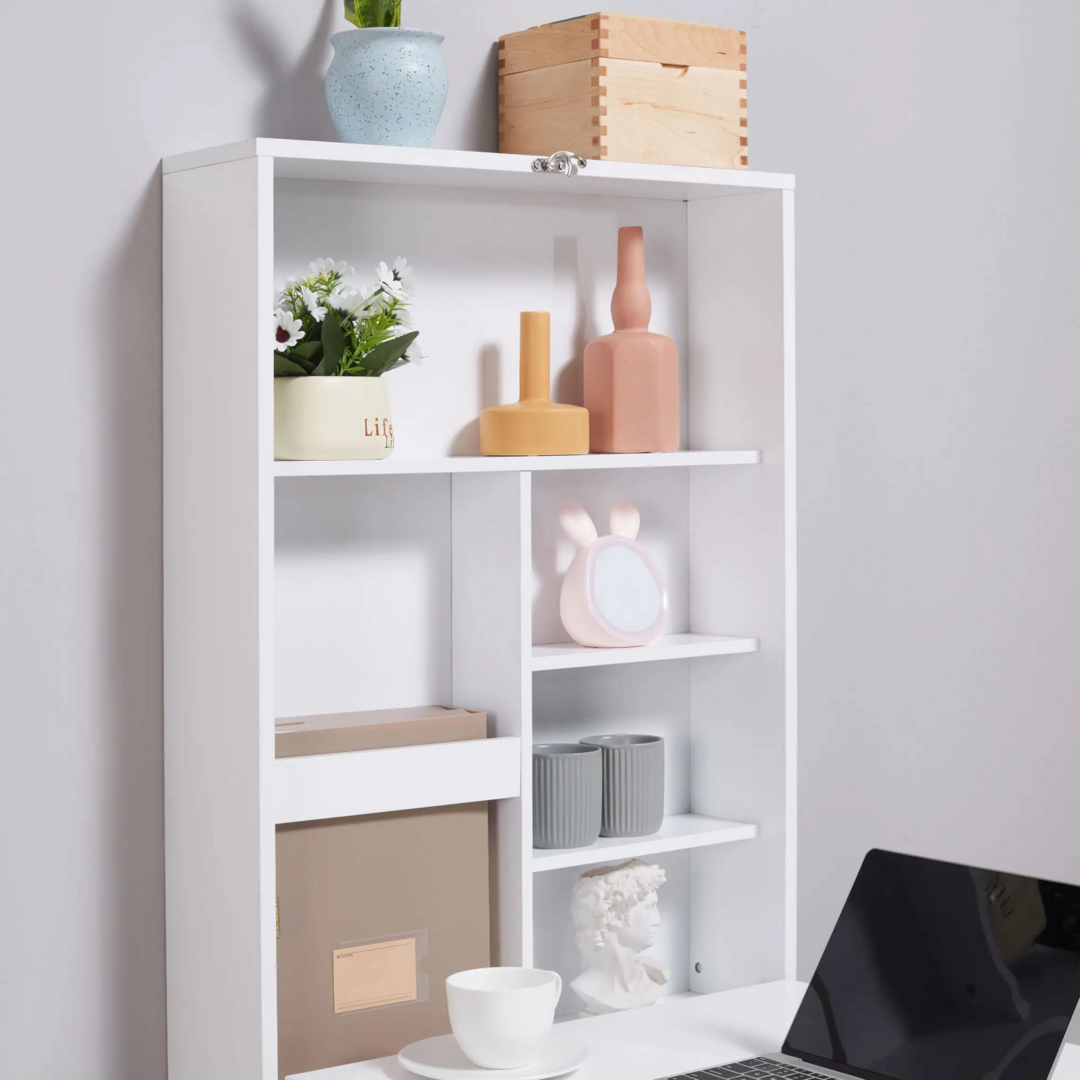 Opklapbaar wandbureau 60x94x147 cm – compacte werkplek met kast