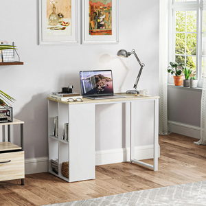 Wit bureau met opbergruimte 100x54x75 cm – praktisch en stijlvol design met open vakken voor boeken en accessoires in lichte ruimte
