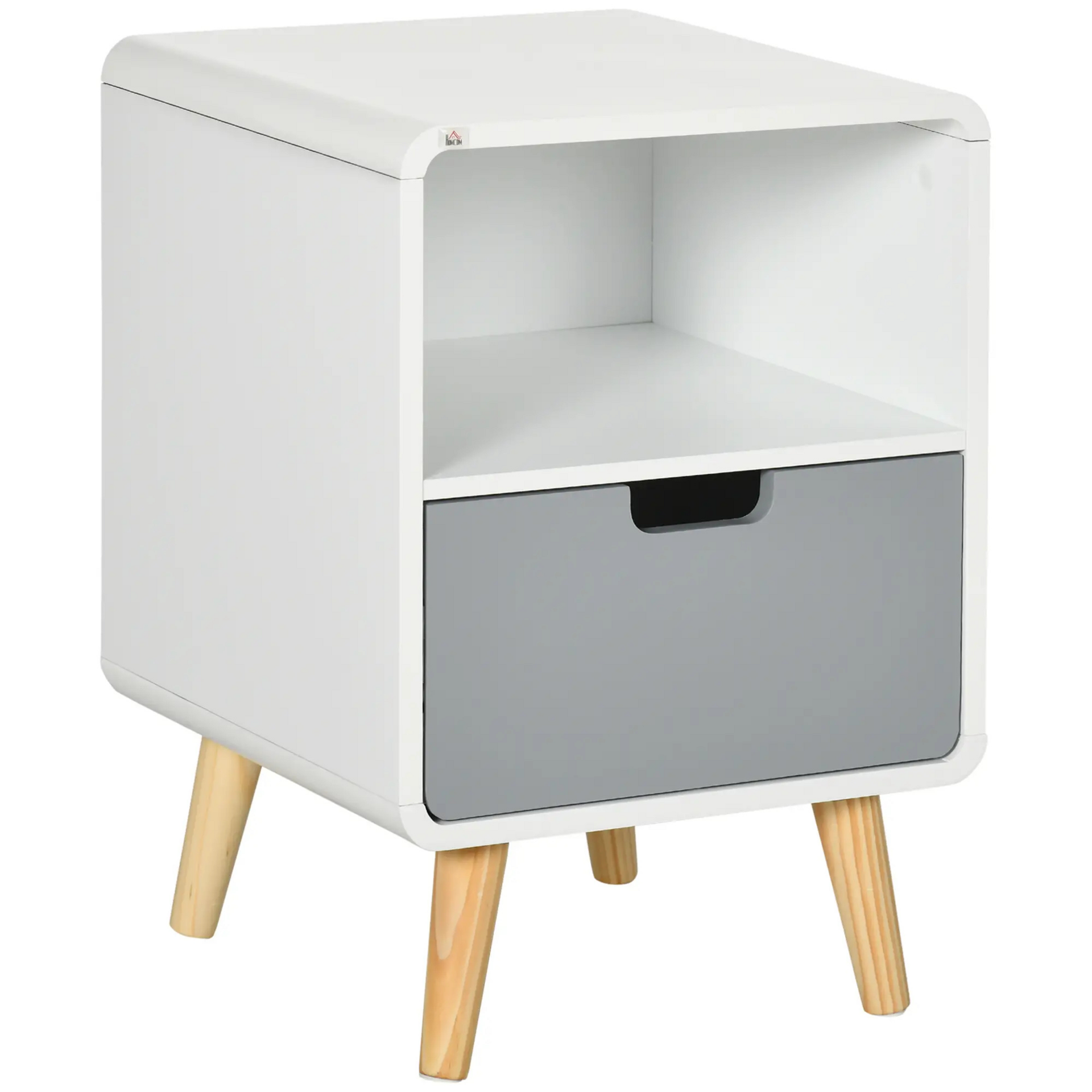 Scandinavisch wit nachtkastje 40x38x58 cm – lade met soft close