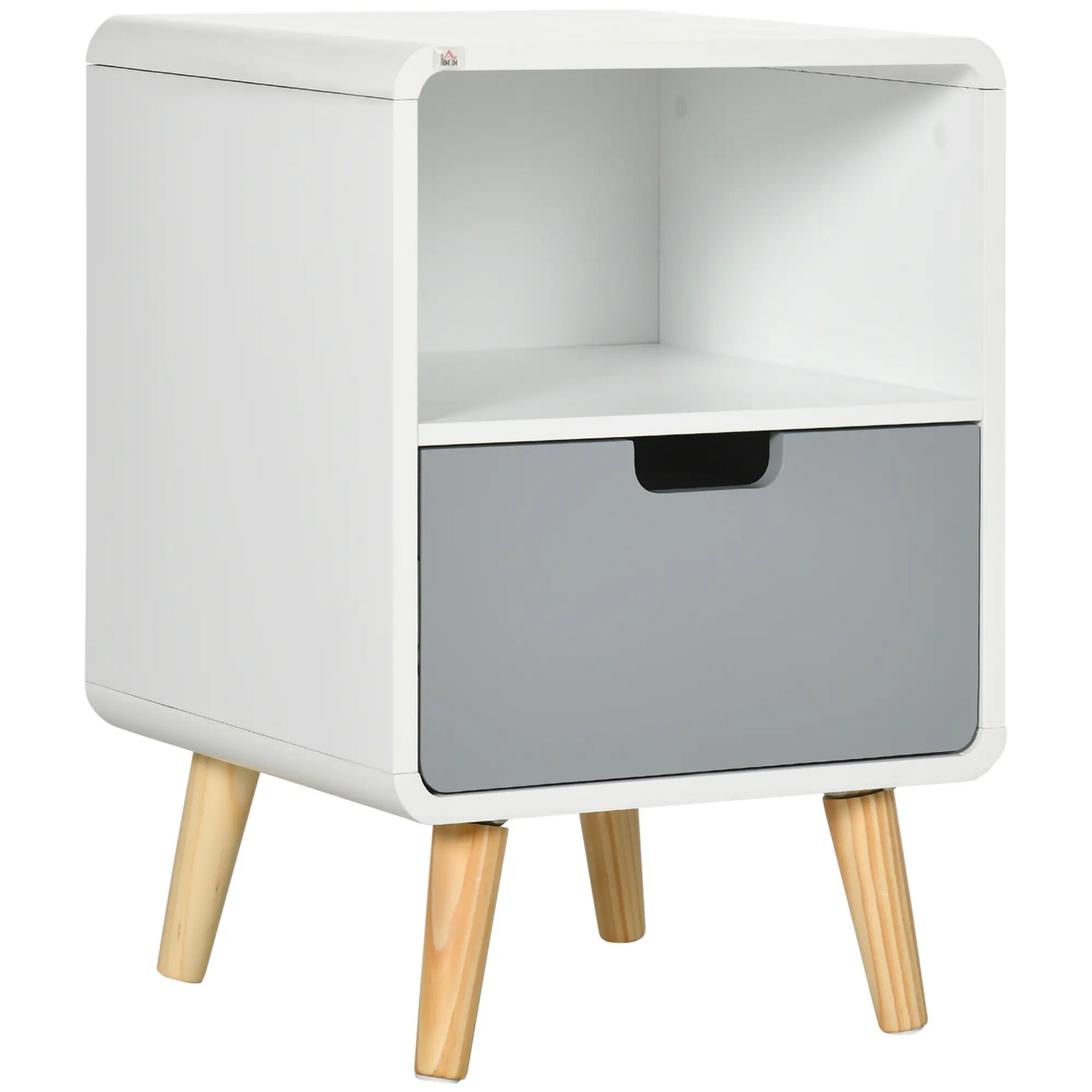 Scandinavisch wit nachtkastje 40x38x58 cm – lade met soft close